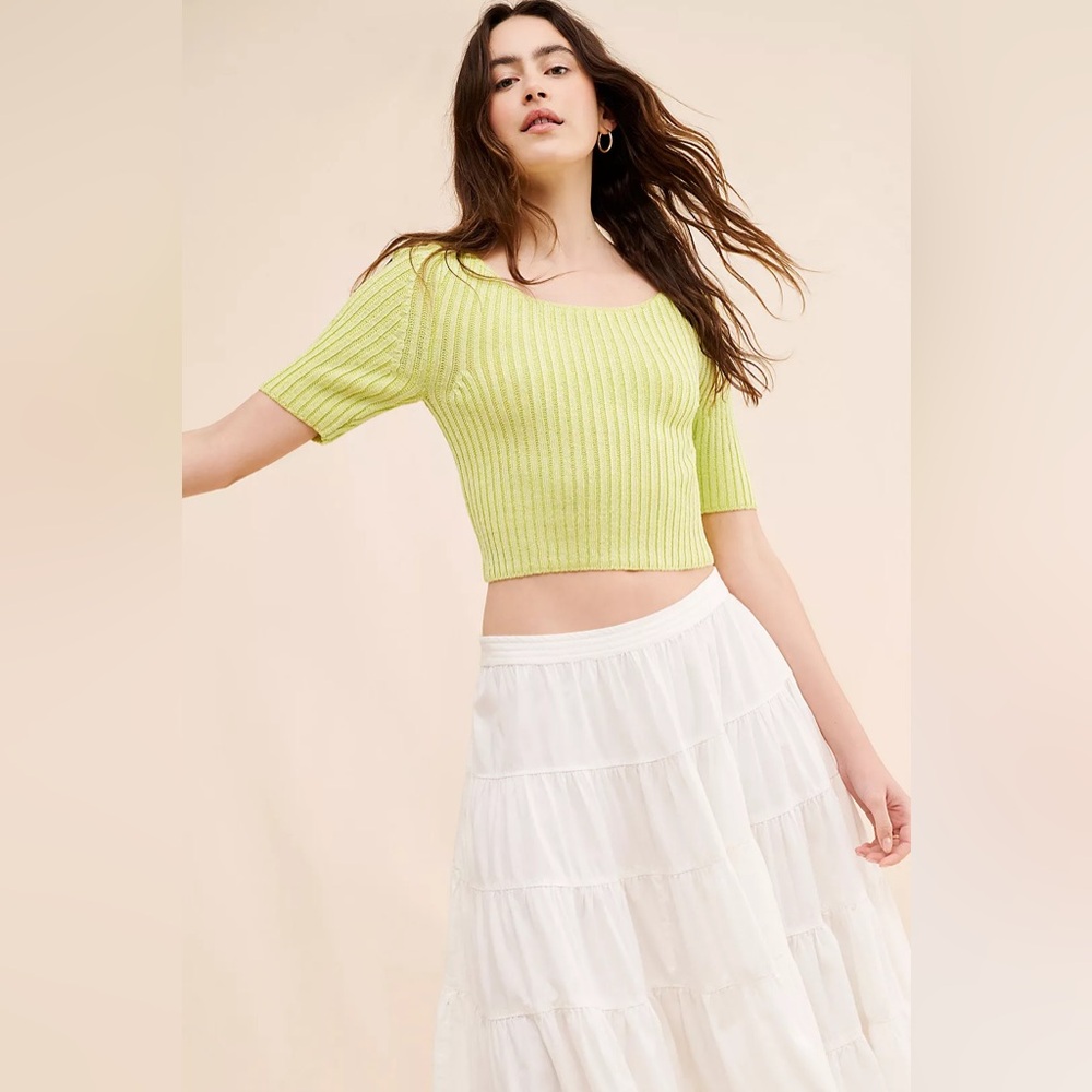 Free People San Lucas Pullover in Lime color